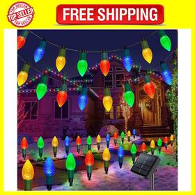 Hld593 Homeleo 20 Led Solar C9 Christmas Lights Outdoor Pathway Garden Light Yard Decor