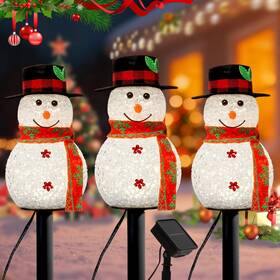 Hsdxrd-20250530 Homemory 3 Pack Solar Christmas Snowman Pathway Lights Outdoor Decor Waterproof Light