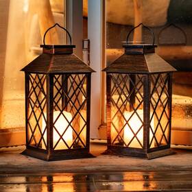 Htynfdt2-ts Homemory Solar Lanterns Outdoor Waterproof Hanging With Flickering