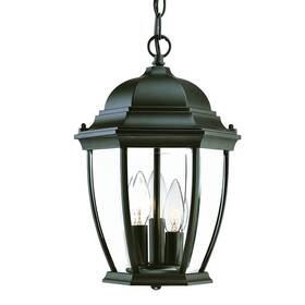 Homeroots 700513134789 Three Light Matte Black Wide Lantern Hanging