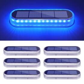 Ho-bsdl-6-1 Honalia Blue Solar Dock Deck Driveway Lights Powered 6 Pack Warning Con