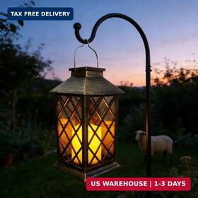Hooen 768274666178 Solar Lanterns Outdoor Hanging Garden Lantern Waterproof Led Flickering Flameles