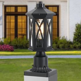 8605-1g-sbk Hopejoy Outdoor Post Light Fixture Anti-rust White Aluminum Lamp