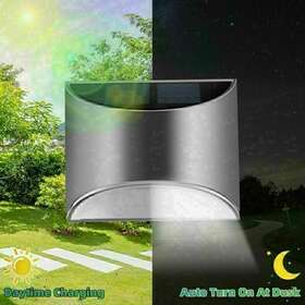 Mm9050154 Ht Moto Waterproof 4 Led Stainless Steel Solar Wall Lamp Outdoor Garden Yard Lights