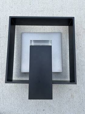 302603 Hubbardton Forge Shadow Box Outdoor Sconce In Coastal Black And Silver Back 3026