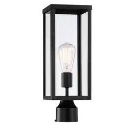F19501-pl-bk Hukoro Cal 17.2 Inch 1-light Matte Black Metal Hardwired Outdoor Post Light