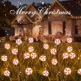 Huyieno 717522358655 Christmas Decorations Outdoor Candy Lights 4 Packs 32leds Solar Pathway Ligh