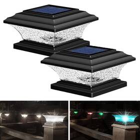 Huyieno 726810928425 Solar Post Cap Lights - Outdoor Led Deck Fence Light With 9 Modes