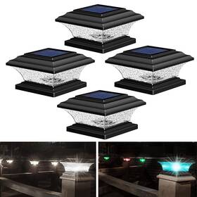 Huyieno 726810928432 Solar Post Cap Lights Outdoor Led Lighting Deck Fence Light 9 Modes