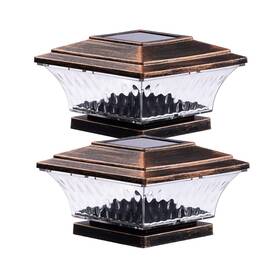 Huyieno 787997343579 Solar Post Cap Lights Outdoor Led Lighting Deck Fence Two Modes Warm