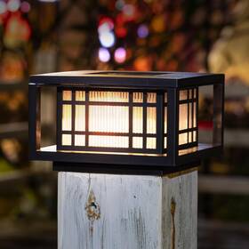 Hy1308 Huyieno Solar Post Cap Lights Large Outdoor Deck Fence 50lumens Brightnes