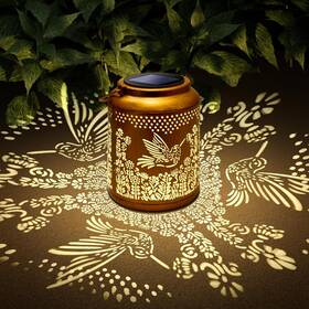 Jsels22 Hyrion Hummingbird Solar Lanterns Outdoor Waterproof Metal Hanging Lights Ga