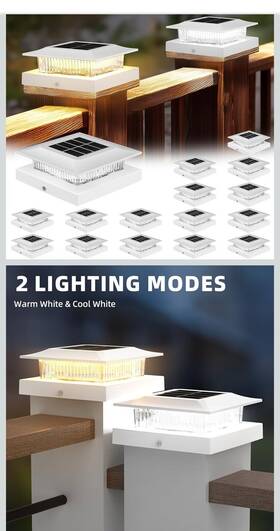 Icerona 767065413229 White 4x4 Solar Post Cap Lights 16 Pack Fence With Warm/