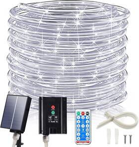 Slsl001 Icrgb Solar Rope Lights 66ft 200led 1800mah Outdoor Waterproof Wit
