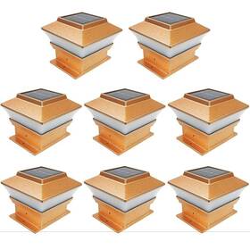 Iglow 714169215150 8 Pack Copper Outdoor Garden 4 X Solar Led Post Deck Cap Square Fence Light