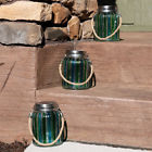 Ijf-894 Sunnydaze Decor Blue And Green Striped Solar Lantern 819271021894