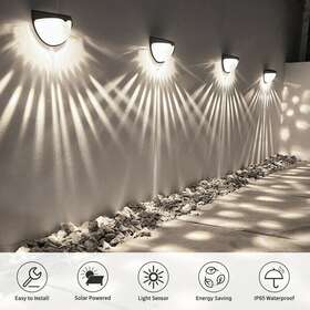 Ikaufen 883646109388 2-8 Pack Solar Led Wall Light Garden Fence Yard Decor Street Lamp Waterproof Us