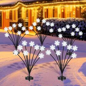 Bd80lw Iknhyeg Christmas Pathway Lights Outdoor Snowflake Firefly Solar Powered Waterpro