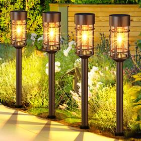 Hnbrpl07br Ilanck Solar Pathway Lights 8 Pack Outdoor Waterproof Ip65 Long-lasti