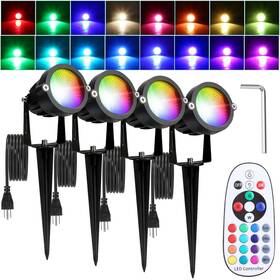 Imountek 717971903222 4 Pack 6w Rgbw Led Landscape Light Waterproof Garden Lawn Walkway Spot Lights
