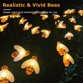 Imountek 737547592780 4pack Solar Bee Led String Light Waterproof Garden Path Yard Decor Lamp Outdoor