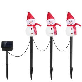 Imountek 737547597945 1pc Solar Powered Lamp 3 Snowmen Outdoor Decorative Christmas Garden Stake Light