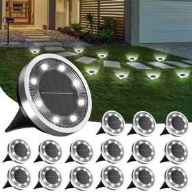 Hjpdmd16cold Incx Solar Ground Lights16 Pack Lights Outdoor Waterproof Garden