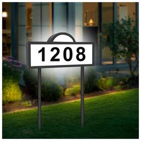 Ws156 Indarun Solar House Numbers For Outside Lighted 12.8 X 2.4 Inches White
