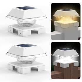 Ws163 Indarun 4x4 Solar Post Cap Lights Outdoor Waterproof Ip65 Fit 5x5 6x6 Wooden Posts/4x4
