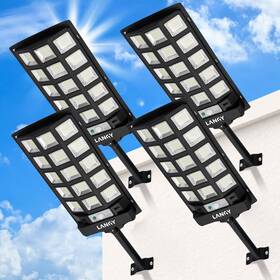 Innovation 711181062724 Solar Street Lights Outdoor 4 Pack 6500k Dusk To Dawn With