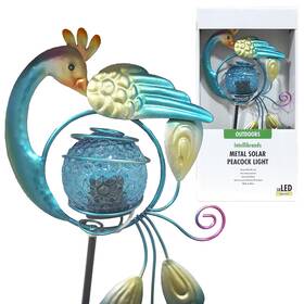 Intellibrands 819434025417 Metal Peacock Landscape Path Light For Outside Decoration