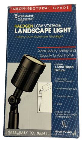 Cl505 Intermatic 078275023055 Malibu Architectural Grade Metal Floodlight 20 Watt Black
