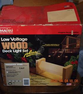 Ld2374tw Intermatic Nib Malibu Low Voltage Lighting Set 4 Pine Deck Light Timer Transformer 50ft