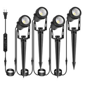 Tg012j19a4-bk-us-b Iriseco Outdoor Landscape Lighting 4 Pack Led Spot Lights With Transformers 12