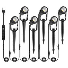 Tg012j19a6-bk-us-b Iriseco Low Voltage Landscape Lighting 6 Pack Outdoor Spot Lights With Transformers