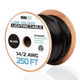 Ifc-lv142b250 Iron Forge Cable 14/2 Low Voltage Wire - Landscape Gauge Black 250ft