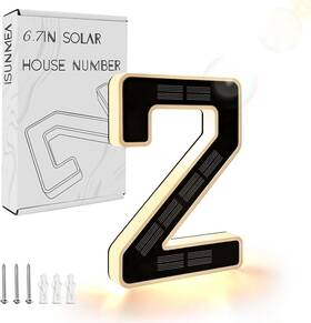 Isunmea 744759685100 9 Inch Solar Lighted House Numbers For Outside Light Up Waterproof Led