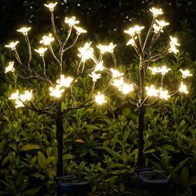 Iueecen 631344881231 Solar Flowers Lights Garden Decor Outdoor Decorative 2pa