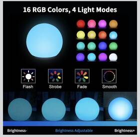 Iuseit Cs00012 8 Inch Ball Led Decorative Light