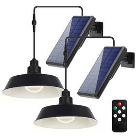 Ivsuntek 768492618386 Solar Powered Led Pendant Lights With Remote 2 Pack Adjustable Panel