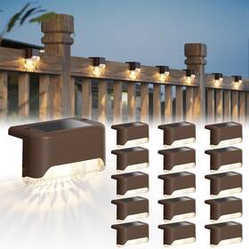Jk223020302-vc Jackyled Luces Solares Para Cercas Al Aire Libre Paquete De 16 Ip65 A Prueba Agua