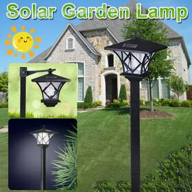 Jahyelec 883831533646 Solar Power Light Lamp Post Lantern 2 In 1 Yard Stake Outdoor Garden Lighting 5ft