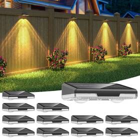 2025f12 Jetuvlie Solar Fence Lights Outdoor 12 Pack Led 3000/4000/6000