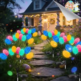 Jianhuayanghai 313110224236 4 Pack 32 Led Solar Easter Egg Lights Colorful Garden Swaying Firefly Ou