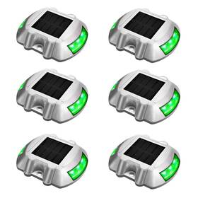 Jga0200-green Jiguoor Solar Led Deck Lights Waterproof Driveway Pathway Outdoor Green 6 Pack Ip68