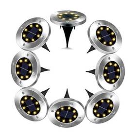 Slp1113gro-8 Jingtech Outdoor Solar Powered Ground Lights Bright 8 Led Waterproof In-ground Disk