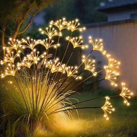 Jjgoo 711181758085 2 Pack Solar Swaying Starburst Lights Waterproof Outdoor Garden Yard Warm White