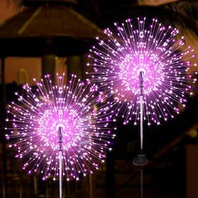 Km5003f-yanhua-150-pink-2 Jjgoo Solar Firework Lights 2 Pack 150 Leds Lighting Modes Out