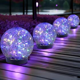 Guo-xbq-1 Jkimk Solar Globe Lights Outdoor Waterproof-solar Balls For Garden-cracked Glass