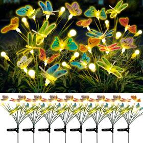 Js-s8fbd Joedoes Garden Lights 8 Packs 64 Leds Solar Swaying With Highly Flexible Wire